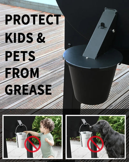 Upgraded Grease Bucket with Lid & Silicone Liner – Father’s Day Gift